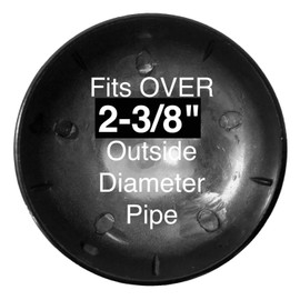 2-3/8" Chain Link Fence Post Cap - Use for 2-3/8" Outside Diameter Post/Pipe - Black Powder Coated Aluminum Chain Link Post Cap