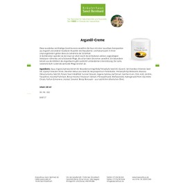 Sanct Benrhard Argan Oil Cream Rich Face Cream 100ml