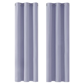 Deconovo Deconovo Opaque Blackout Eyelet Curtains, 214 x 107 cm, Lavender, Set of 2
