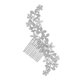 OATIPHO Elegant Rhinestone Wedding Hair Comb Versatile Bride Hair Accessory for Any Wedding Theme Secure Fit Shimmering Crystal Design for Stunning Bridal Looks