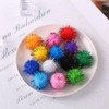 Sicraft 50pcs Glitter Tinsel Pom Poms Sparkle Balls for DIY