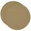 Sweet Pea Linens Solid Khaki Tan Quilted Charger-Center Round Placemats