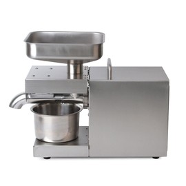 LIAPDG 600W Stainless Steel Oil Press Machine, 110V Kitchen Cold & Hot Press Oil Extractor Domestic Automatic Oil Press Machine Commercial Olive Extractor for Peanut, Sunflower