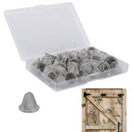 BOXOB 50pcs Carpenter Bee Hole Plug, Tapered Stainless Steel Carpenter Bee Hole Filler 0.67x0.63in Repair Corks Plugs for Porches Decks Fences Wood Furniture