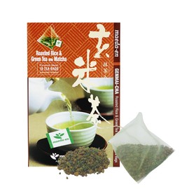 MAEDA-EN Premium Genmai-cha Roasted Rice Green Tea with Matcha 10 Tea Bags Japanese Origin Green Tea Leaves Individually Wrapped Teabags 20955 1pk