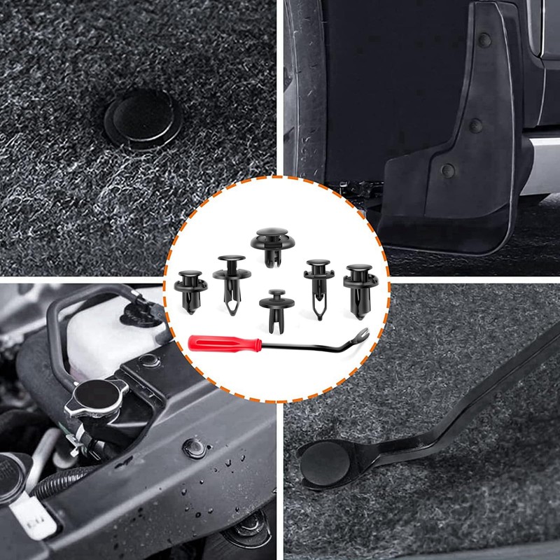 ELIFEPARTS 120 PCS 6 Types Rivets Push On Rivets Bumper