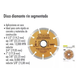 Lion Tools Disco Diamante 4 1/2  Rin Segmentado Lion Tools 5887