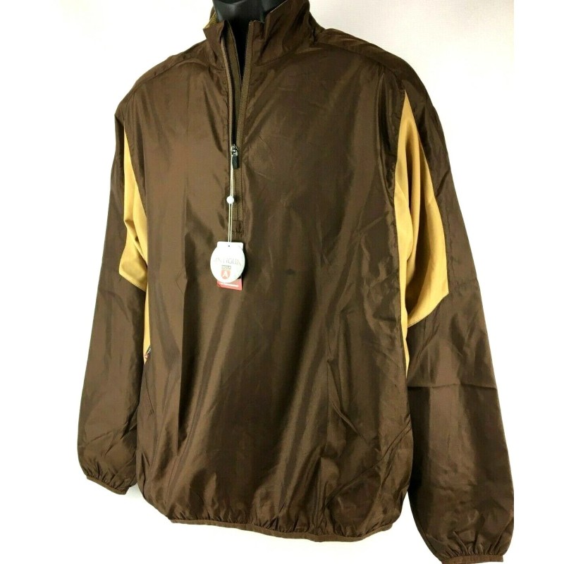 Antigua Golf Men's Performance Antigua Golf Windbreaker Jacket - Brown
