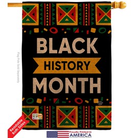 Cause Celebrate Black History Month Burlap Garden House Flags Set Support BLM Anti Racism Justice Revolution Movement Equality Social Small Gift Yard Banner Double-Sided Made In USA 28 X 40