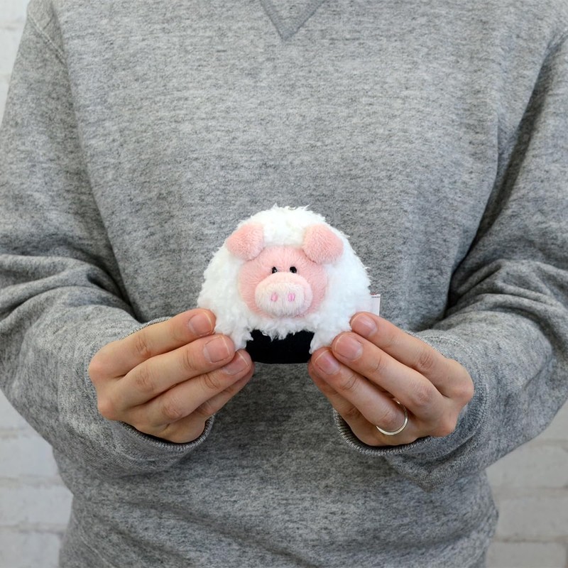 NICI Pink Pig Rice Ball Keychain 3.1 inches (8 cm)