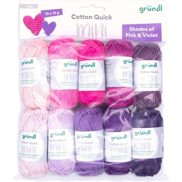 Gründl Wool Cotton Quick Mini Shades of Pink and Violet