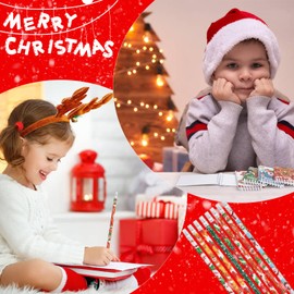 VEYLIN 32 Mini Carton Notepads Christmas Pocket Notebooks Kids Christmas Pencils with Erasers for Children Holiday Gifts Christmas Classroom Prizes