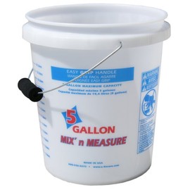 Encore Plastics 56511 Mix 'N Measure Plastic Pail with Foam Grip Handle, 5-Gallon