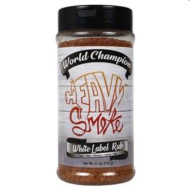 Heavy Smoke White Label Seasoning 11 oz - Championship BBQ Rub for Pork Ribs and Chicken; Smoking and Grilling Spice