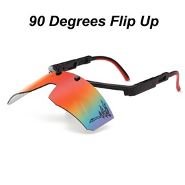 FIXEROS Flip Up Kids Sunglasses Youth Baseball Sunglasses UV400 Sports Sun Glasses For Boys Girls Children TR90 Shades (VY4)