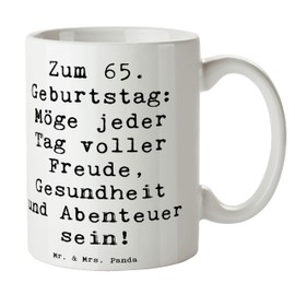 Mr. & Mrs. Panda Tasse Spruch 65. Geburtstag - Geschenk, Geburtstagsspruch, Glückwunsch, Erinnerungen, Teebecher, Freude, Kaffeebecher, Büro Tasse,