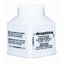 Décopatch - Ref GE70AO - Gesso Primer Paint - 70g Bottle - Thick White Acrylic Paint, Suitable for Creating a Plain White Base on Papier Maché Before Decoration