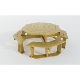 Octagon Picnic Table Benches Plans DIY Outdoor Patio Furniture Build Your Own