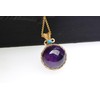 K KOUOKU Natural Crystal Round Ball Pendant Necklace, Power Stone,