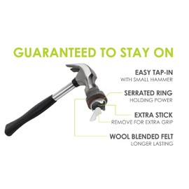 GorillaFelt CB240 Chair Leg Floor Protectors/Felt Glides (Set of 8) Tap On Felt Furniture Pads Guaranteed to Stay On, 3/4 Inch Round Sliders