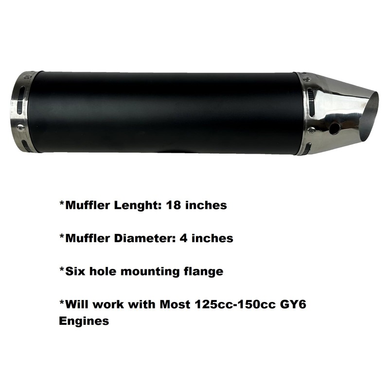 High Performance Exhaust System for 125cc 150cc GY6 Scooter Moped