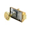 QWORK Night Latch Deadbolt Rim Lock with Key, 2Pack Gold
