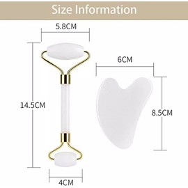 GERDANI Jade Roller for Face and Gua Sha Facial Tools to Reduce Puffiness and