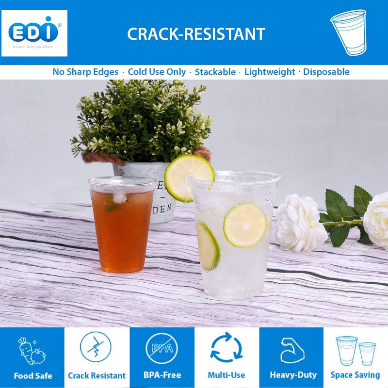 EDI [10 oz. - 100 Pack] Crystal Clear Disposable PET