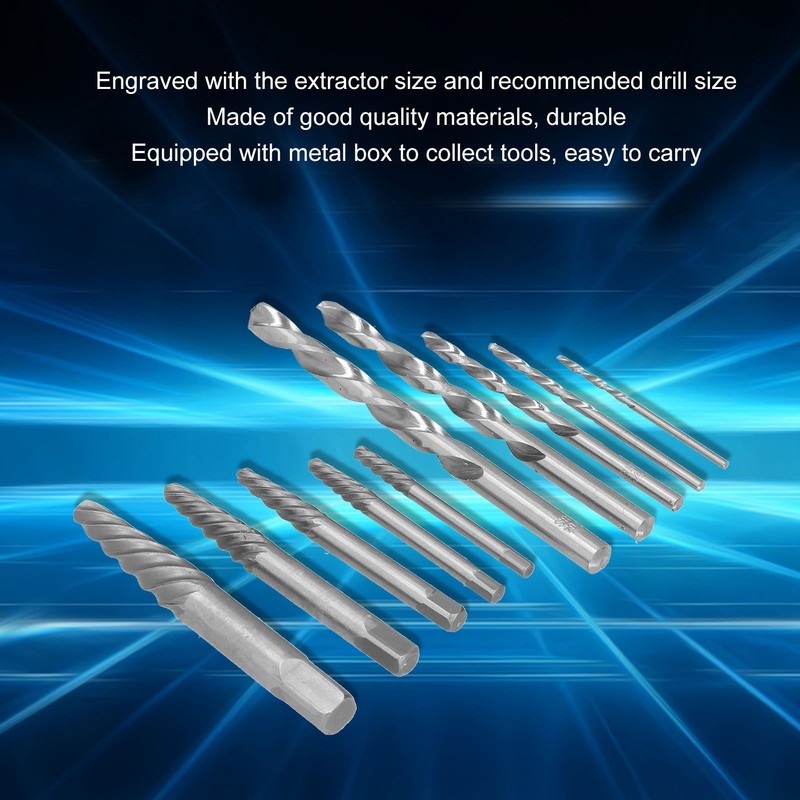 Screw Extractor Drill Bit Set Left Hand Cobalt British System