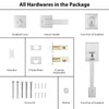 Haidms Brushed Nickel Front Door Handle and Deadbolt Set, Entry