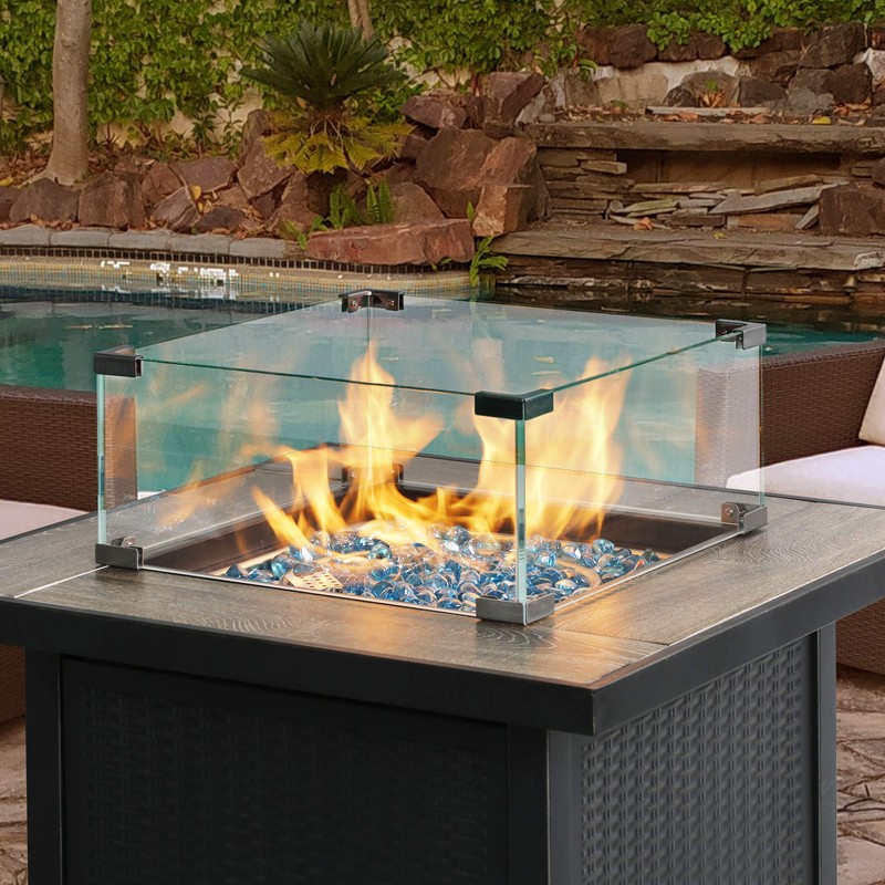 BALI OUTDOORS Fire Pit Wind Guard Fence 18"x 18"x 6"