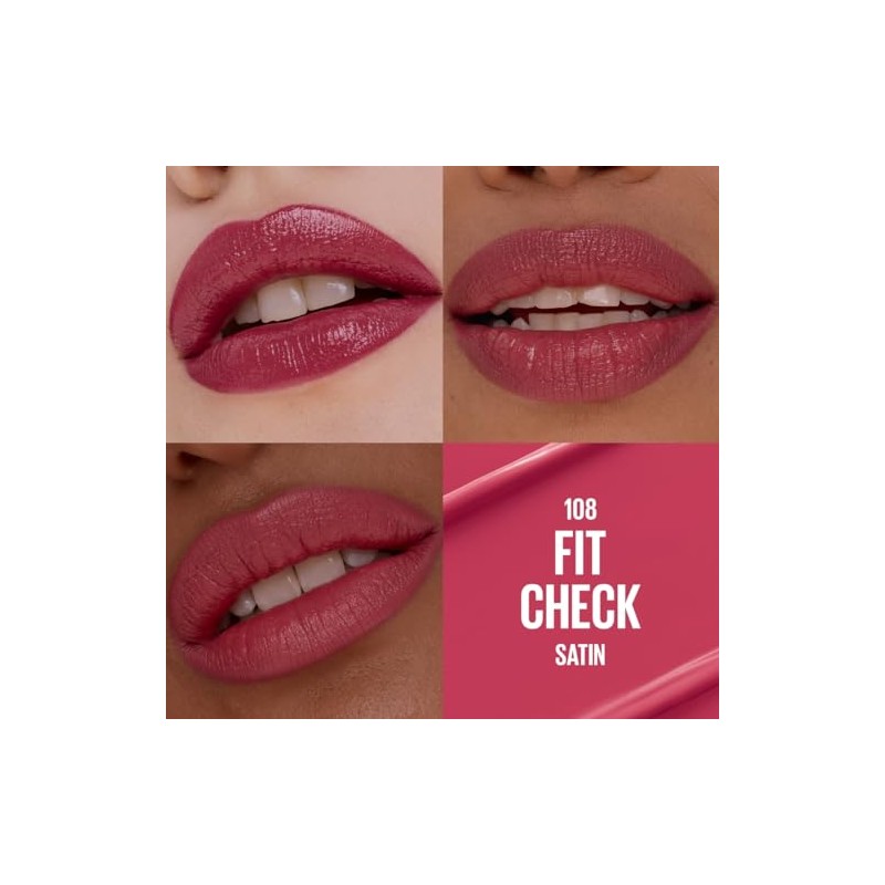Maybelline Serum Lipstick Labial en Barra Hidratante Satin Fit Check