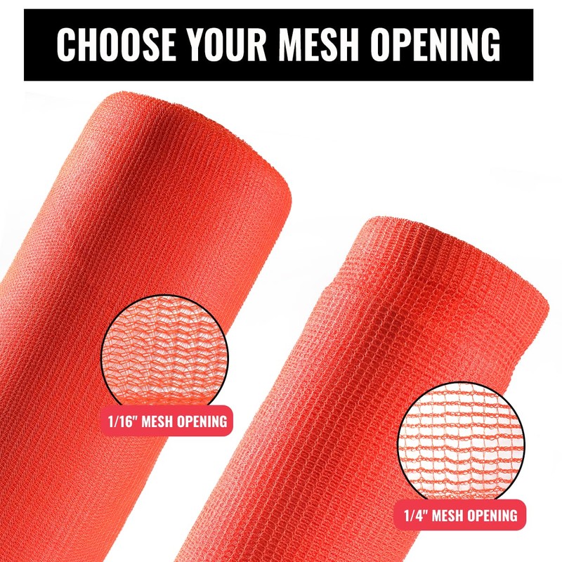 SEALTECH Heavy Duty Safety Debris Netting Rolls - Fire Retardant,1/16"