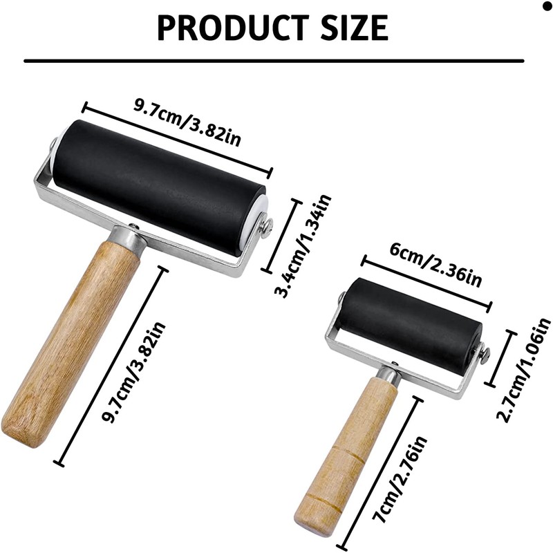 INHEMING 2 Pack Rubber Roller 10 cm (4 Inch) and