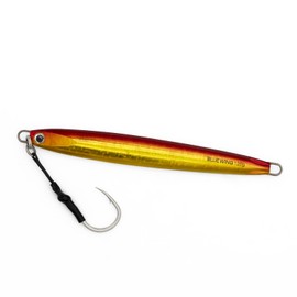BLUEWING Speed Vertical Jigging Lure Deep Sea Saltwater Fishing Jigs for Tuna Salmon Snapper Kingfish, Red/Gold,90g