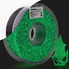 AMOLEN 3D Printer Filament, Shiny Glow in The Dark Filament Green Starry Sky, PLA Filament 1.75mm, Fit Most 3D FDM Printers, 1kg(2.2lbs) Spool