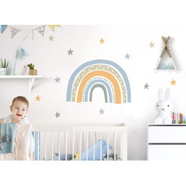 Little Deco DL927-1 Wall Sticker for Children's Room Rainbow with Stars