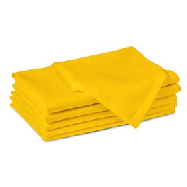Encasa Cotton Cloth Napkins | Set of 6 | Size 17''x17'' | Sunbeam Yellow Solid Color | Machine Washable