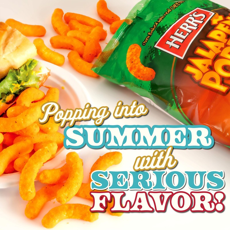 Herr's Jalapeño Poppers Flavored Cheese Curls - Made with Cheddar