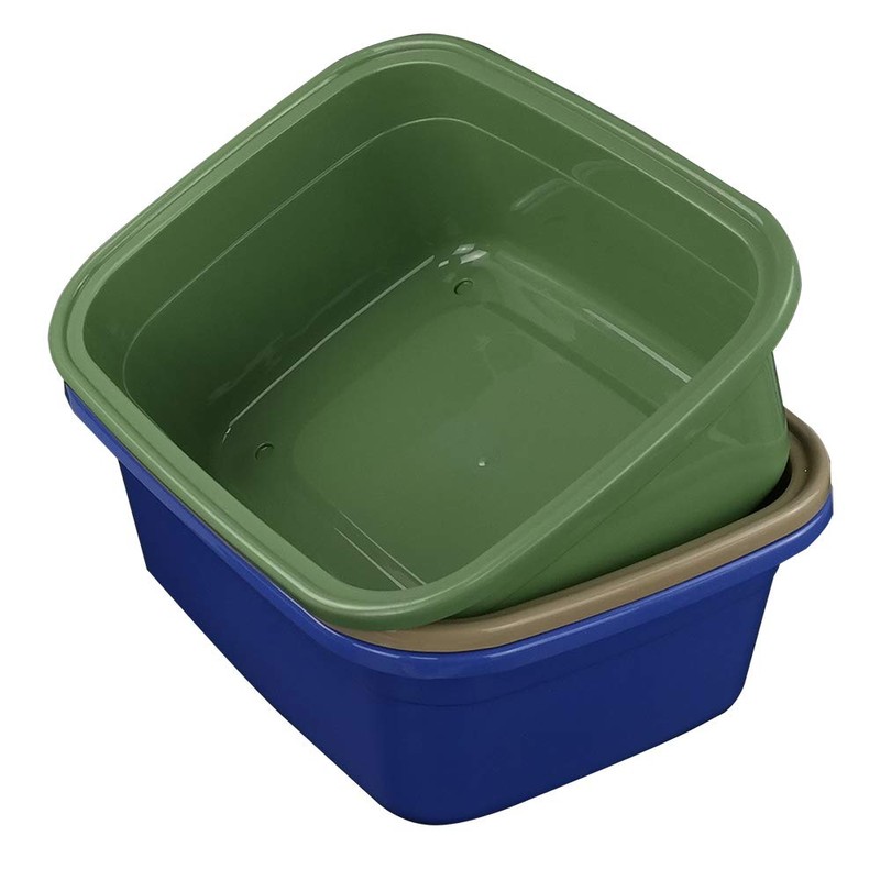 Gloreen 18 Quart Wash Basins, Large Plastic Rectangular Dish Pan/Tub,