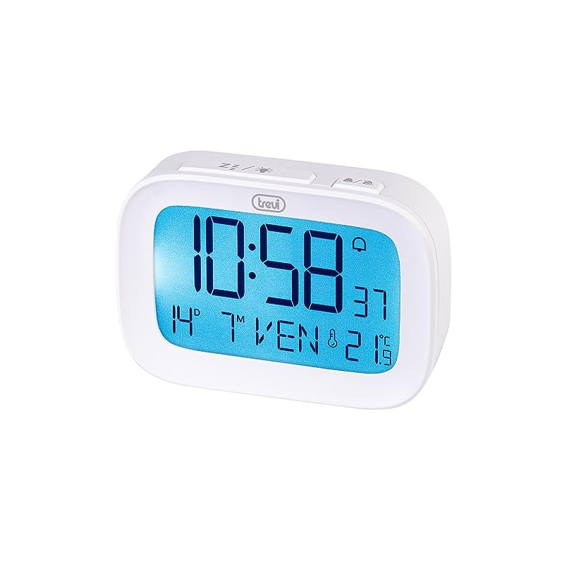 Trevi SLD 3850 Digital Alarm Clock with Integrated Thermometer, Large
