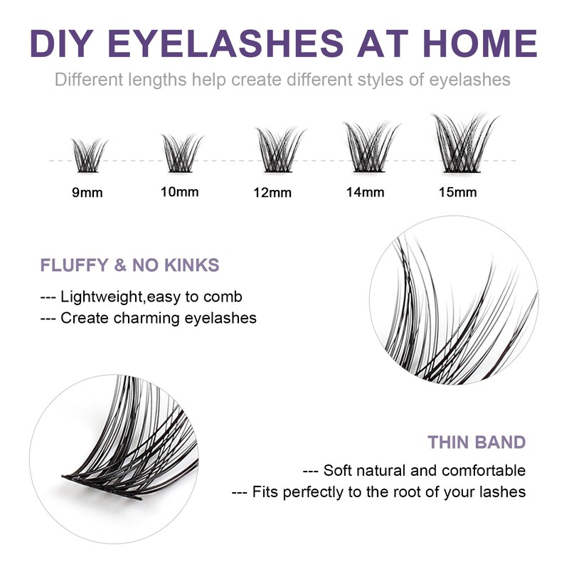 KISSXIAOYA Cluster Eyelash Extension, Lashes, Eyelash Curler, Eyelash Seal, Tweezers,
