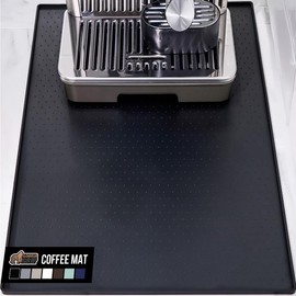 GORILLA GRIP Silicone Coffee Mat, 18x28, Espresso Machine Bar Accessories, Keep Kitchen Counters Clean, Stays in Place, Waterproof and Heat Resistant Dish Drying Mats, Home Decor Essentials, Black