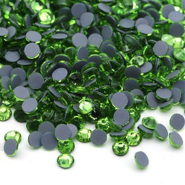 Hotfix Rhinestones Flatback Glass Rhinestone 6000PCS SS6 1.9-2.0MM Round Gems for Nails Art Glitter Crystals Stone DIY Bags Clothes Shoes (Light Green)