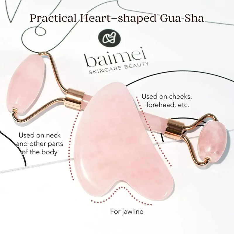 Baimei Rodillo De Jade Para Masaje Facial Antiedad Rostro
