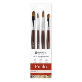 Escoda Prado Series Professional Artist Watercolor Brush Set, Synthetic Sable, 4 Piece Set