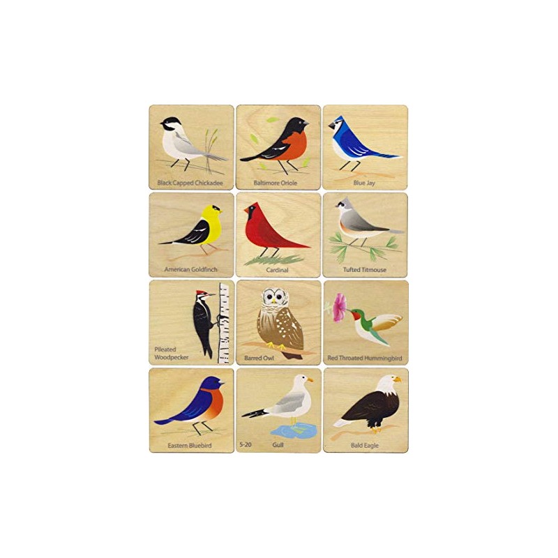 Bird Memory Tiles - Made in USA