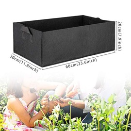 ValueHall Fabric Raised Planting Bed 5-Pack Rectangle Grow Bags Heavy Duty Nonwoven Fabric Plants Pots Aeration Fabric Pots for Vegetables, Flowers and Fruits V8020A (Large)