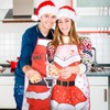 HONMOK 2pcs Christmas Apron Red Christmas Apron Women Men Cooking