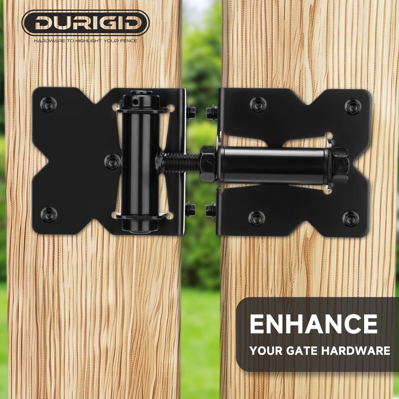 DURIGID Automatic Self Closing Gate Hinge for Vinyl, Steal Gate,